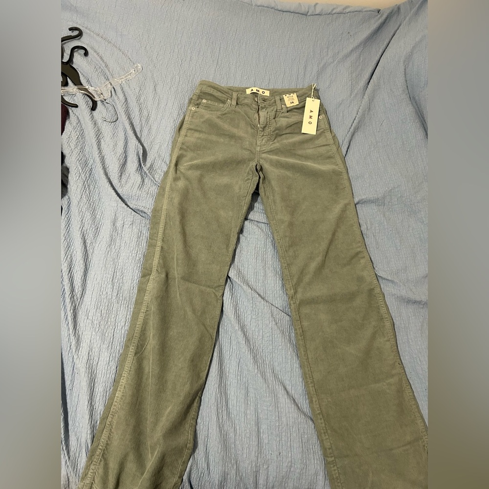 AMO BOOTCUT Olive Green Corduroy Pants